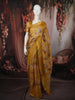 Mustard Yellow Floral Printed Design Pure Organza Fancy Saree with Solid Border