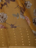 Mustard Yellow Floral Printed Design Pure Organza Fancy Saree with Solid Border