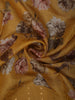 Mustard Yellow Floral Printed Design Pure Organza Fancy Saree with Solid Border
