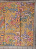 Mustard Yellow Floral Printed Design Pure Tussar Saree with Contrast Zari Border
