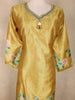 Mustard Yellow Floral Printed Design Tissue Silk Straight Cut Salwar Suit with Dupatta