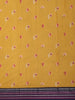 Mustard Yellow Floral Printed Kota Cotton Saree with Contrast Woven Border