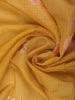 Mustard Yellow Floral Printed Kota Cotton Saree with Contrast Woven Border