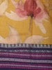 Mustard Yellow Floral Printed Kota Cotton Saree with Contrast Woven Border