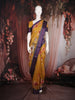 Mustard Yellow Floral Printed Kota Cotton Saree with Contrast Woven Border