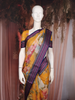 Mustard Yellow Floral Printed Kota Cotton Saree with Contrast Woven Border