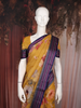 Mustard Yellow Floral Printed Kota Cotton Saree with Contrast Woven Border