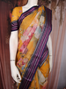 Mustard Yellow Floral Printed Kota Cotton Saree with Contrast Woven Border