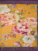 Mustard Yellow Floral Printed Kota Cotton Saree with Contrast Woven Border