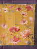 Mustard Yellow Floral Printed Kota Cotton Saree with Contrast Woven Border