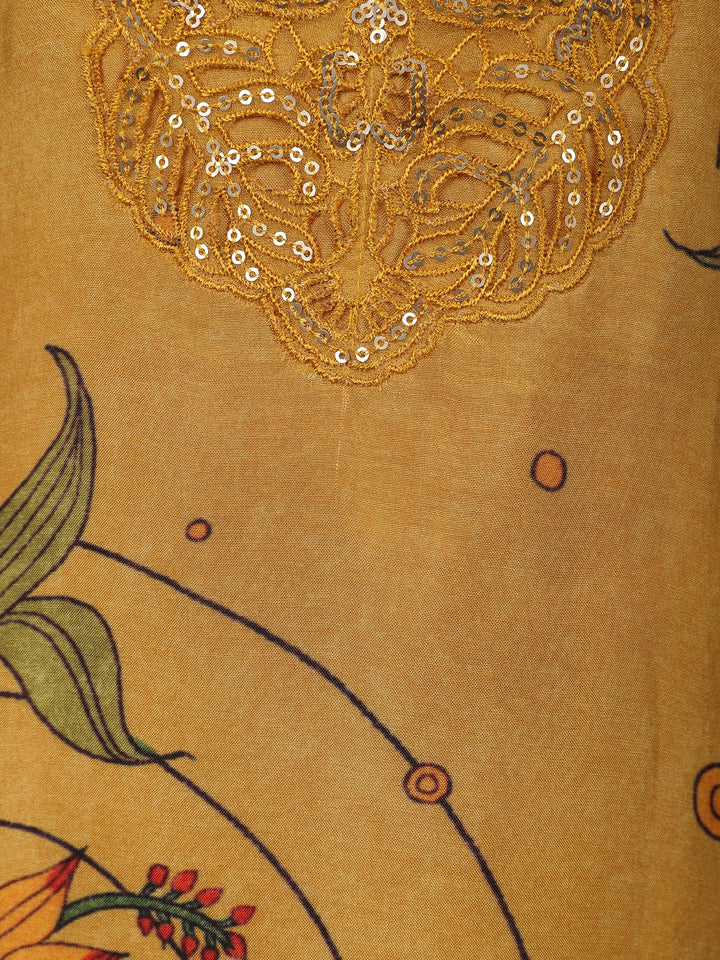 Mustard Yellow Floral Printed Salwar Suit - Diadem