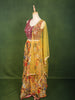 Mustard Yellow Floral Printed and Sequins Embroidered Design Chiffon  Haldi Lehenga with Matching Dupatta