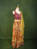 Mustard Yellow Floral Printed and Sequins Embroidered Design Chiffon  Haldi Lehenga with Matching Dupatta