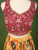 Mustard Yellow Floral Printed and Sequins Embroidered Design Chiffon  Haldi Lehenga with Matching Dupatta