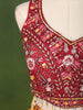 Mustard Yellow Floral Printed and Sequins Embroidered Design Chiffon  Haldi Lehenga with Matching Dupatta