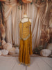 Mustard Yellow Floral Printed and Sequins Embroidered Design Chiffon Silk Palazzo Suit with Matching Dupatta
