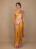Mustard Yellow Floral Prints Designed Semi Tussar Silk Saree