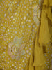Mustard Yellow Floral Sequin Embroidered Ruffle Georgette Saree With Halter Neck Blouse - Diadem