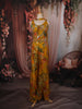 Mustard Yellow Floral Sequins Embroidered Design Georgette Palazzo Suit with Choker Dupatta