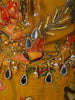 Mustard Yellow Floral Sequins Embroidered Design Georgette Palazzo Suit with Choker Dupatta