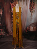 Mustard Yellow Floral Sequins Embroidered Design Georgette Palazzo Suit with Choker Dupatta