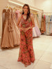 Dusty Rose Pink Floral Sequins and Beads Embroidered Design Georgette Palazzo Suit with Choker Dupatta