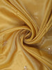 Mustard Yellow Floral Sequins Embroidered Pure Tissue Silk Saree with Designer Border