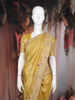 Mustard Yellow Floral Sequins Embroidered Pure Tissue Silk Saree with Designer Border