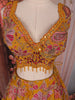 Mustard Yellow Floral Sequins and Mirror Design Tissue Silk Lehenga With Dupatta