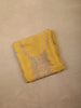 Mustard Yellow Floral Sequins and Zardozi Embroidered Design Tissue Unstitched Salwar Material with Dupatta