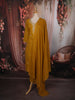 Mustard Yellow Floral Sequins and thread Embroidered Design Cotton Straight Cut Salwar Suit with Dupatta