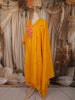 Mustard Yellow Floral Thread Embroidered Design Cotton Anarkali Salwar Suit with Dupatta