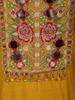 Mustard Yellow Floral Thread Embroidered Design Cotton Anarkali Salwar Suit with Dupatta