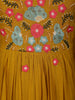 Mustard Yellow Floral Thread Embroidered Design Cotton Anarkali Salwar Suit with Dupatta