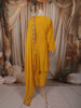 Mustard Yellow Floral Thread Embroidered Design Cotton Anarkali Salwar Suit with Dupatta