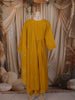 Mustard Yellow Floral Thread Embroidered Design Cotton Anarkali Salwar Suit with Dupatta