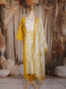 Mustard Yellow Floral Thread Embroidered Design Cotton Straight Cut Salwar Suit with Dupatta