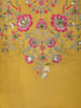 Mustard Yellow Floral Thread Embroidered Design Cotton Straight Cut Salwar Suit with Dupatta