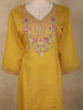 Mustard Yellow Floral Thread Embroidered Design Cotton Straight Cut Salwar Suit with Dupatta