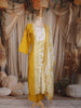 Mustard Yellow Floral Thread Embroidered Design Cotton Straight Cut Salwar Suit with Dupatta