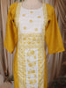 Mustard Yellow Floral Thread Embroidered Design Cotton Straight Cut Salwar Suit with Dupatta
