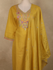 Mustard Yellow Floral Thread Embroidered Design Cotton Straight Cut Salwar Suit with Dupatta