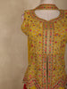 Mustard Yellow Floral Thread Embroidered Design Georgette Palazzo Suit with Dupatta