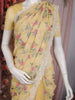 Mustard Yellow Floral Thread Embroidered Design Georgette Designer Saree