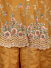 Mustard Yellow Floral Thread Embroidered Design Organza Palazzo Suit