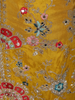 Mustard Yellow Floral Thread and Beads Embroidered Design Silk Palazzo Suit with Dupatta