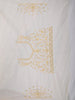 Mustard Yellow Floral Thread and Sequins Embroidered Design Pure Organza Designer Saree with Scalloped Border