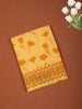 Mustard Yellow Floral Vine Printed Design Cotton Casual Wear Saree