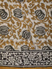 Mustard Yellow Floral Vine Printed Design Cotton Casual Wear Saree