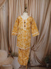 Mustard Yellow Floral Vine Printed Design Cotton Kids Co-Ord Set